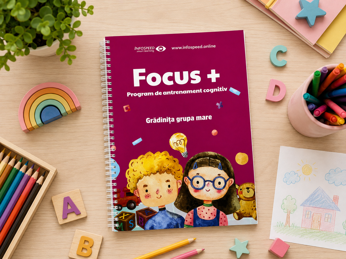 Focus+ Grădiniță Grupa Mare — caiet de antrenament cognitiv pentru copii de 5-6 ani