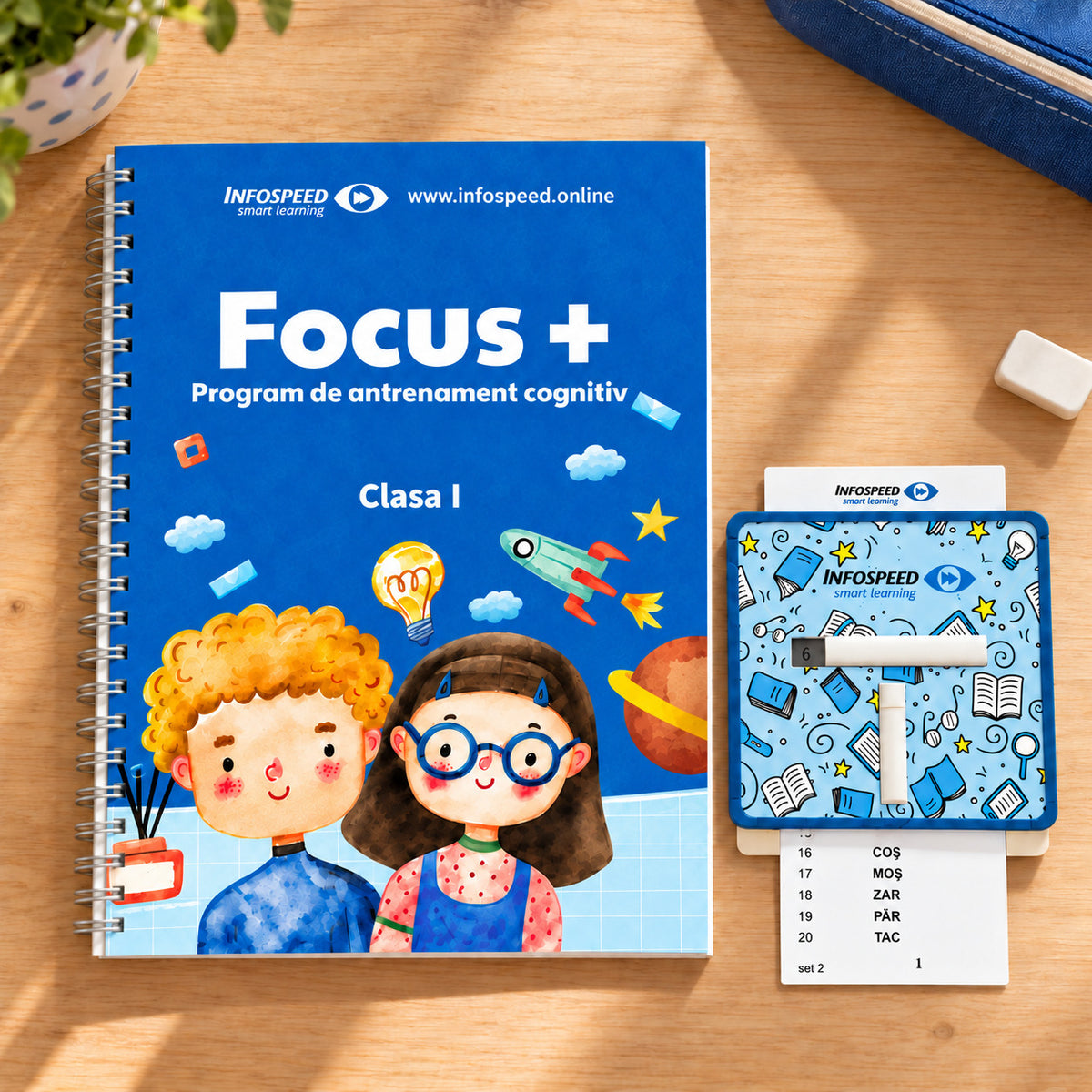 Pachetul pentru Școală: Focus Plus Clasa I și Focus Vizual, pe birou